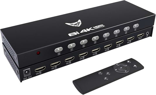 8-Port HDMI Switch with Remote and 4K Support