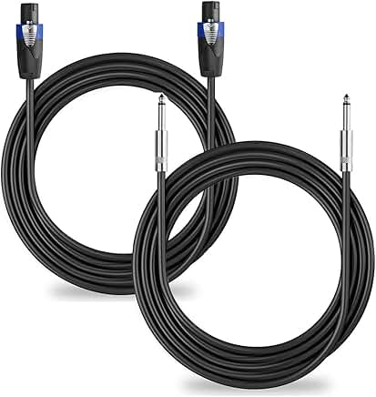 50 Feet 12 Gauge Speakon and 1/4" Speaker Cables