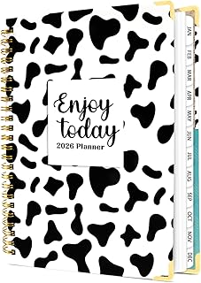 2026 Daily Weekly Monthly Planner with Cow Print
