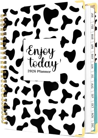 2026 Daily Weekly Monthly Planner with Cow Print