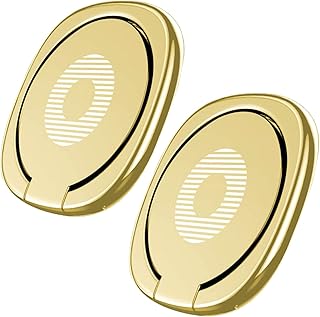 Two Glossy Rounded Edge Phone Ring Holders with 360° Rotation