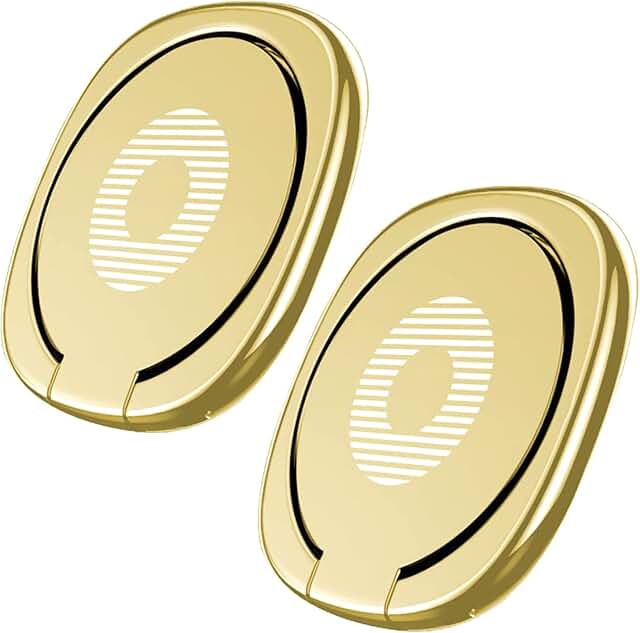 Two Glossy Rounded Edge Phone Ring Holders with 360° Rotation