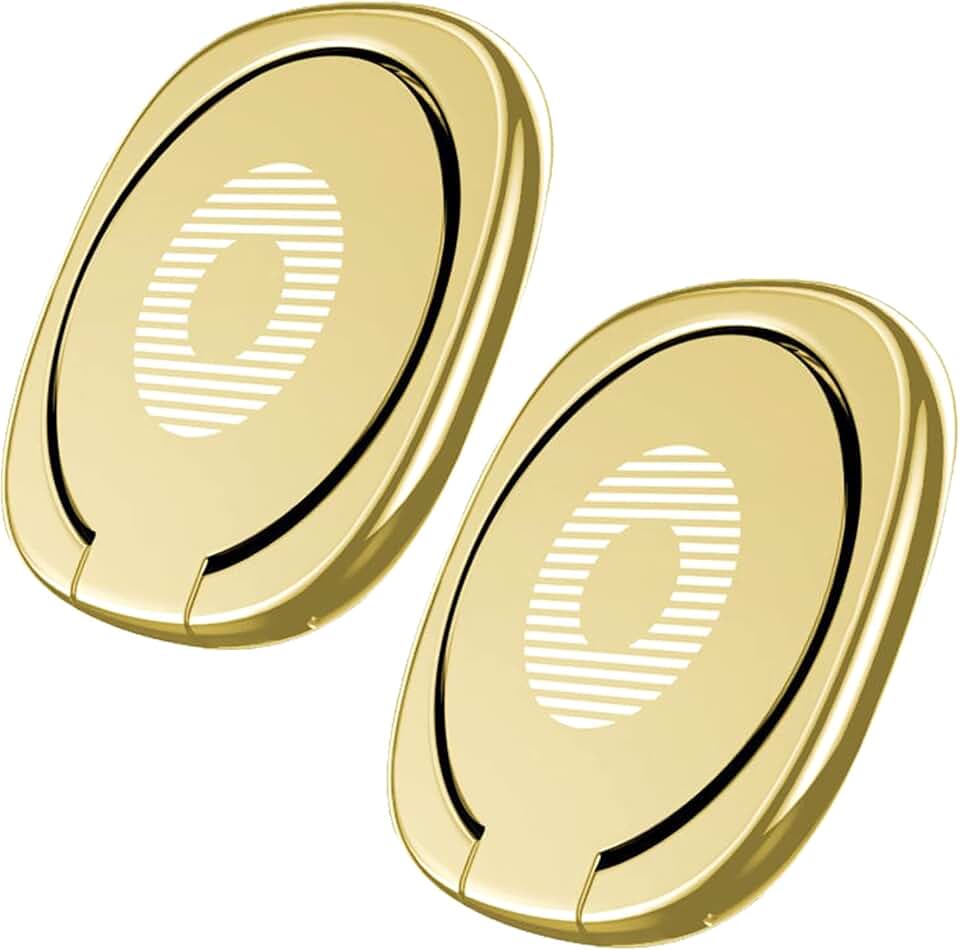 Two Glossy Rounded Edge Phone Ring Holders with 360° Rotation