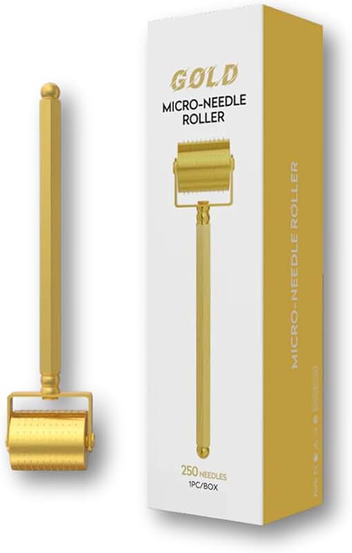 Gold-Plated 24K Derma Roller for Face and Skin Care