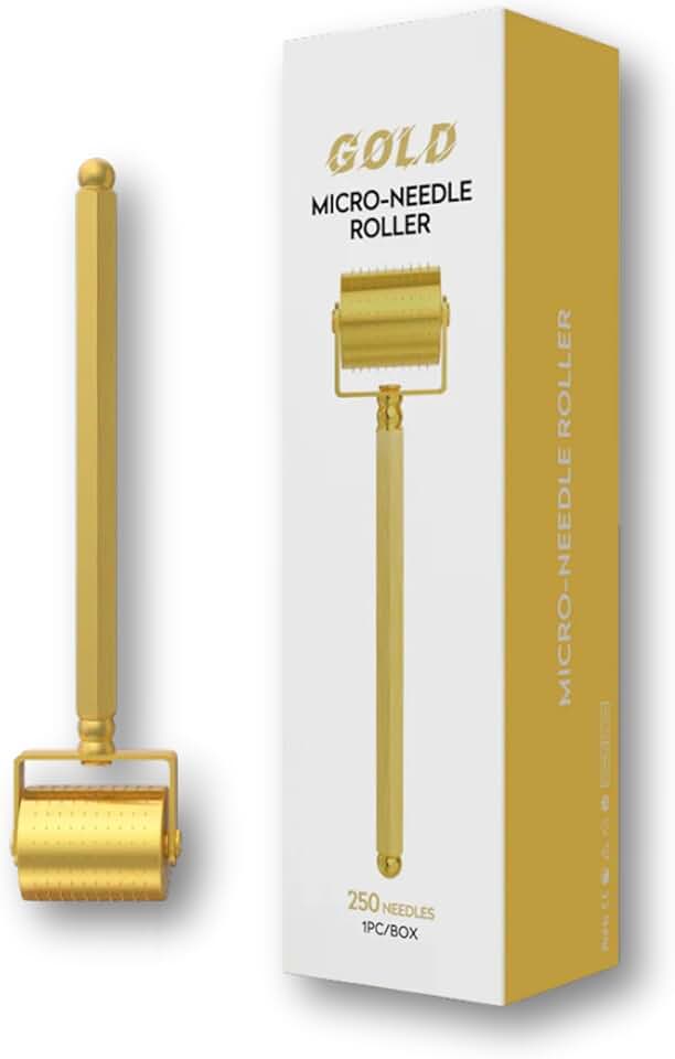 Gold-Plated 24K Derma Roller for Face and Skin Care