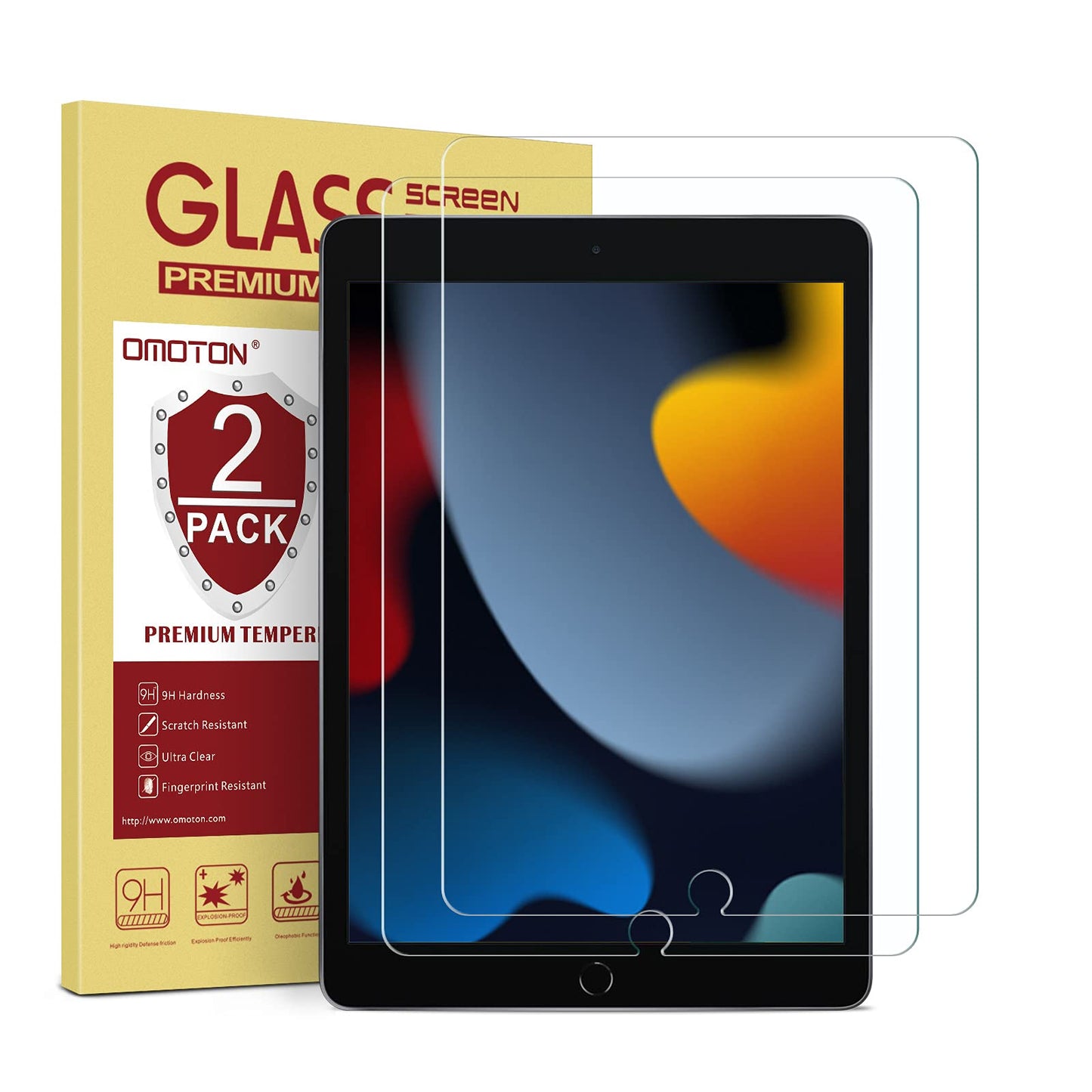 [2 Pack] Screen Protector Compatible with iPad 9th 8th 7th Generation (10.2 Inch, iPad 9/8/7, 2021&2020&2019) Tempered Glass/Apple Pencil Compatible