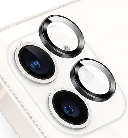 Camera lens protector with tempered glass and metal ring