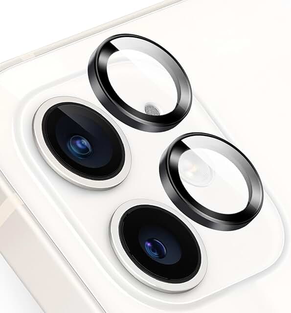 Camera lens protector with tempered glass and metal ring