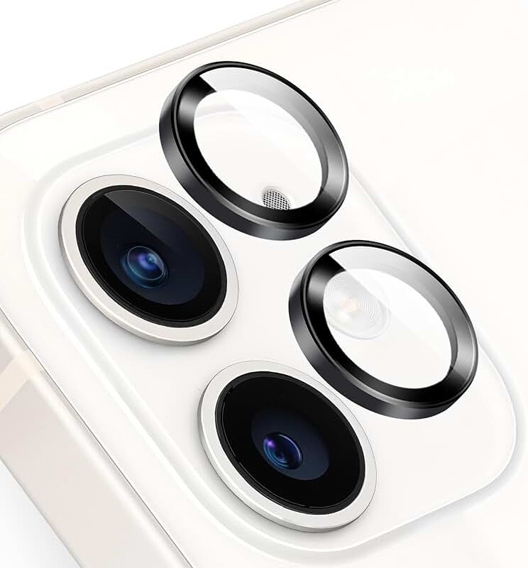 Camera lens protector with tempered glass and metal ring