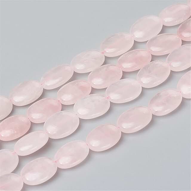 58pcs Natural Rose Quartz Beads for Jewelry Making