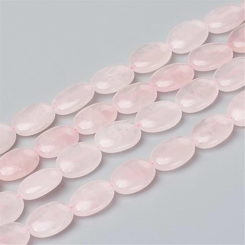 58pcs Natural Rose Quartz Beads for Jewelry Making