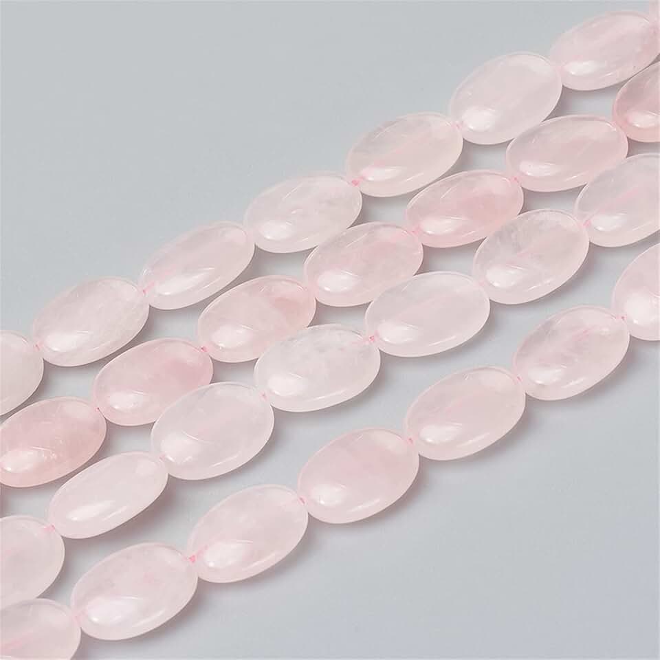 58pcs Natural Rose Quartz Beads for Jewelry Making