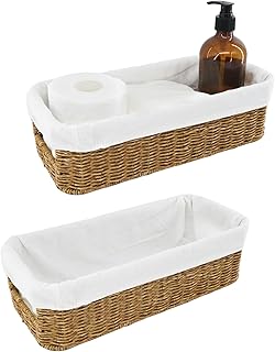 Rattan Toilet Tank and Paper Storage Basket