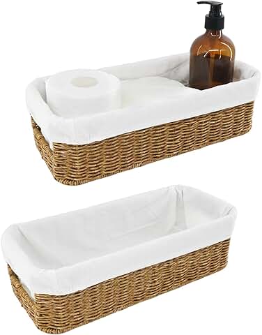 Rattan Toilet Tank and Paper Storage Basket
