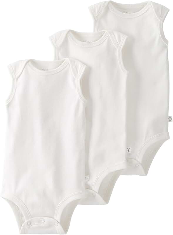 Three Organic Cotton Baby Short Sleeve Bodysuits