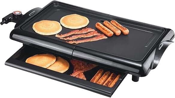 10x20 Inch Non-Stick Electric Griddle with Drip Pan