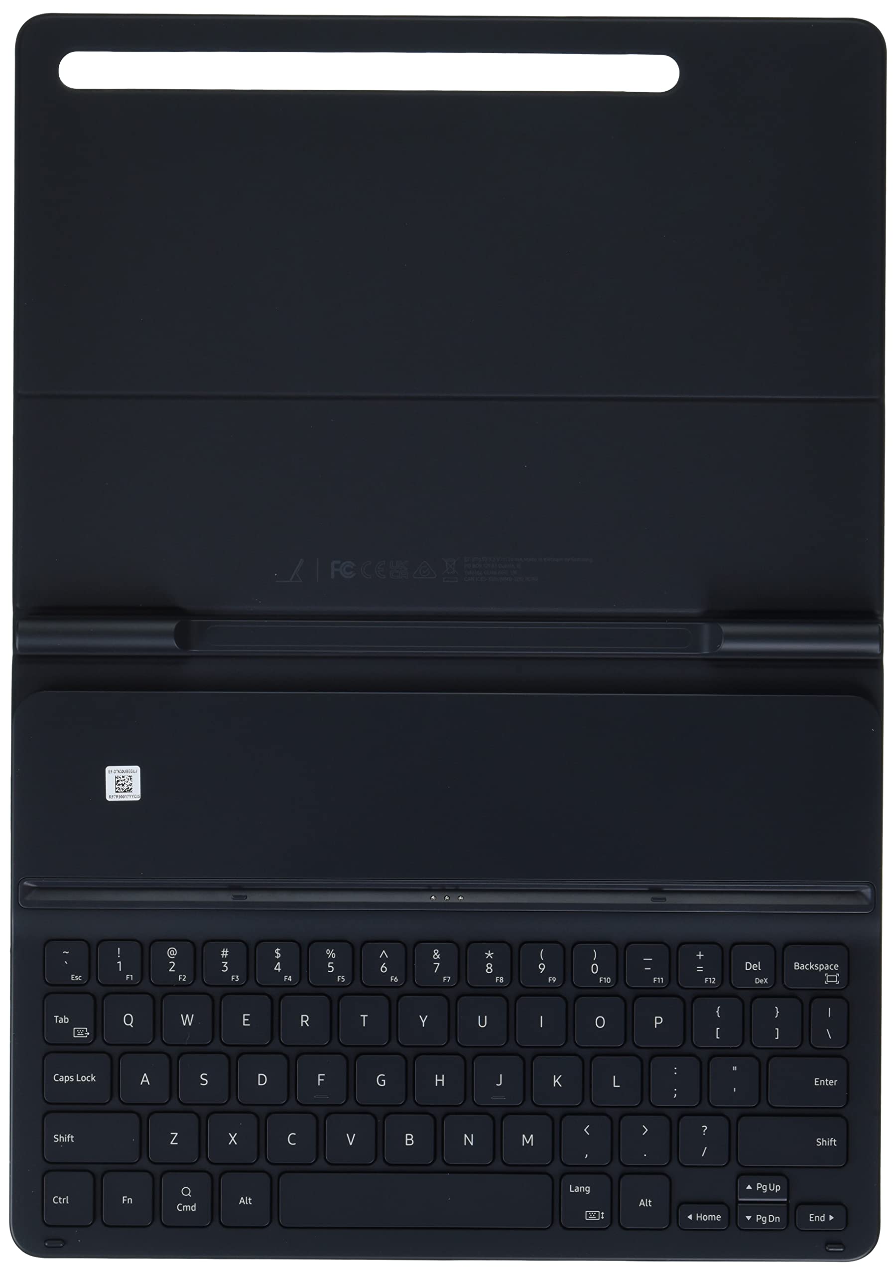 Galaxy Tab S8 and Tab S7 Book Cover Keyboard Slim, Tablet Screen Protector, Lightweight, Mobile Workstation, US Version, Mystic Black