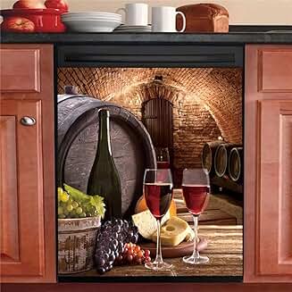 Wine Bottle and Fruit Fridge Magnet Panel