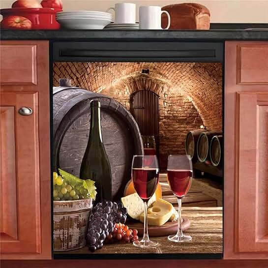 Wine Bottle and Fruit Fridge Magnet Panel