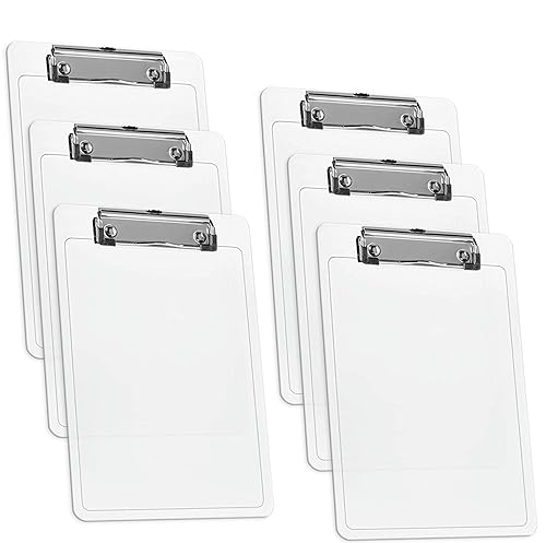 Set of 6 Clear Plastic A5 Memo Clipboards