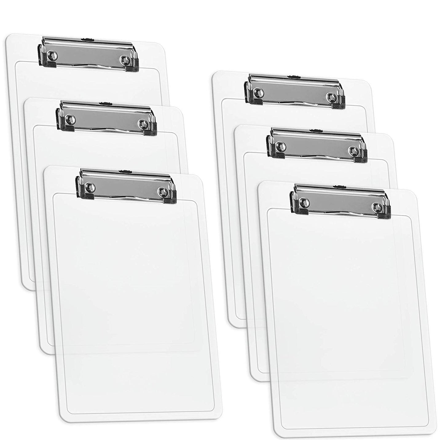 Set of 6 Clear Plastic A5 Memo Clipboards