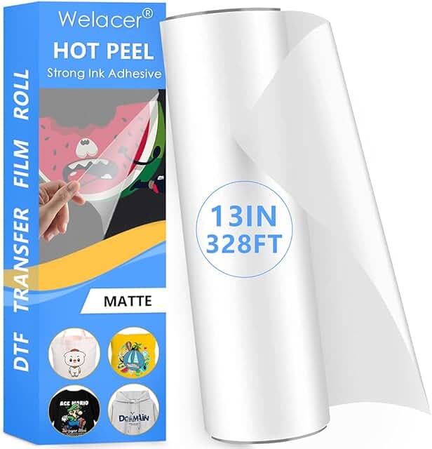 13 Inch x 328 FT DTF Transfer Film Roll for Inkjet Printing