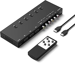 2 AV to HDMI Converter and 3 HDMI Switcher with RCA Adapter