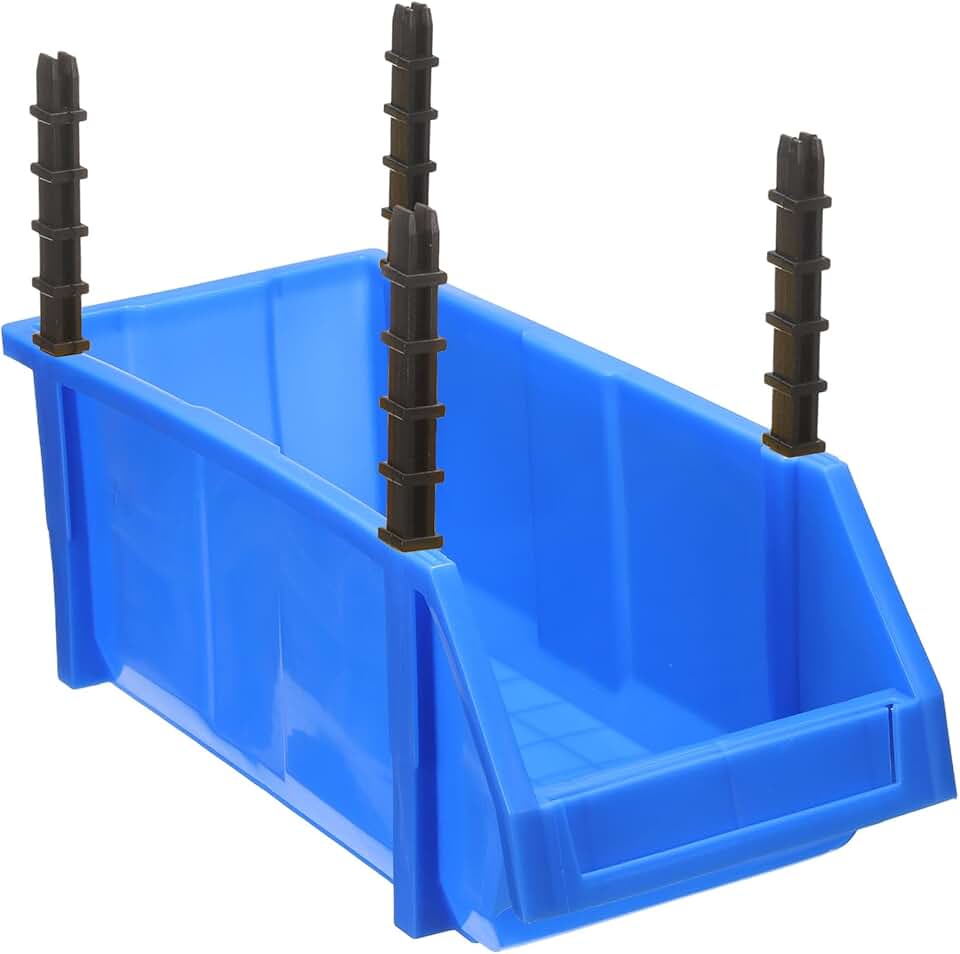 Plastic wall-mounted storage bins, 16.1" x 6.7" x 6.3"