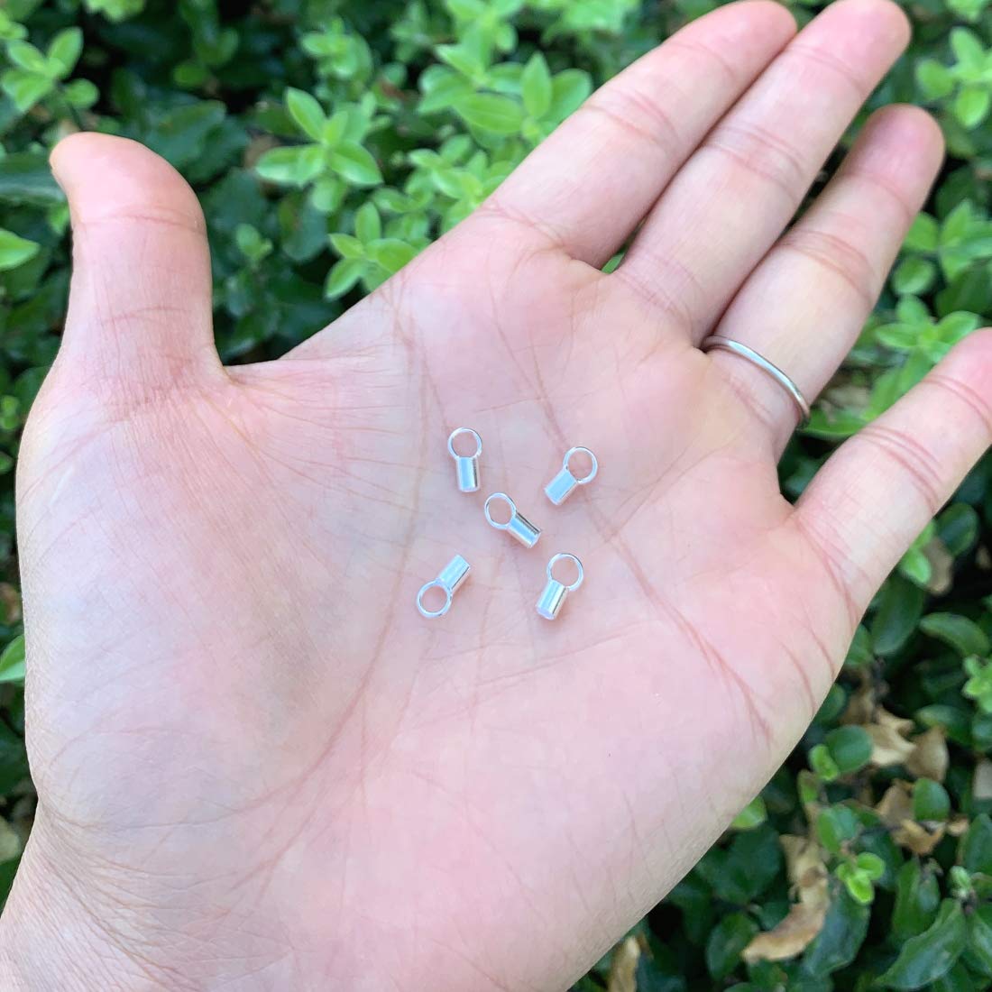20pcs Sterling Silver Hypoallergenic Beading Cord End Caps