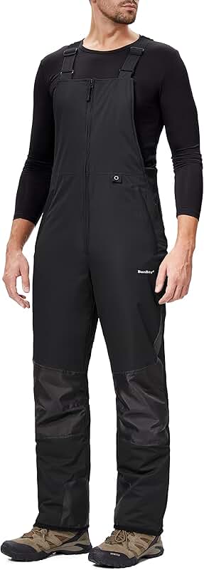 Men's Waterproof Insulated Snow Bibs for Winter Skiing