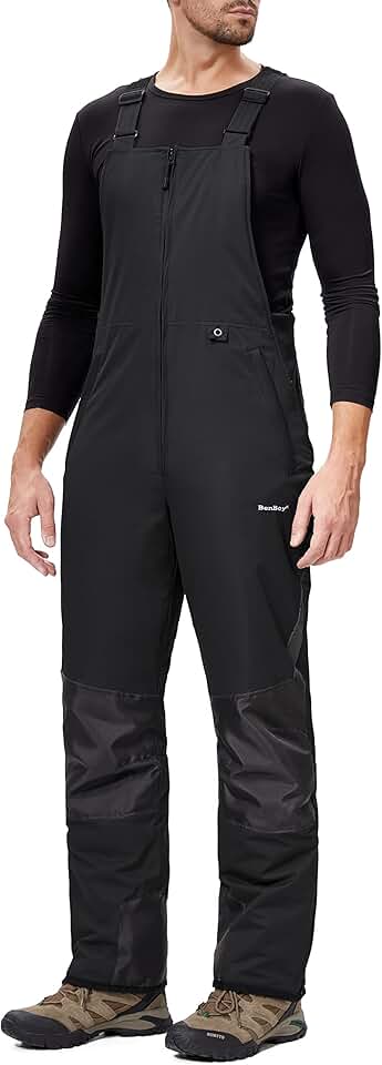 Men's Waterproof Insulated Snow Bibs for Winter Skiing