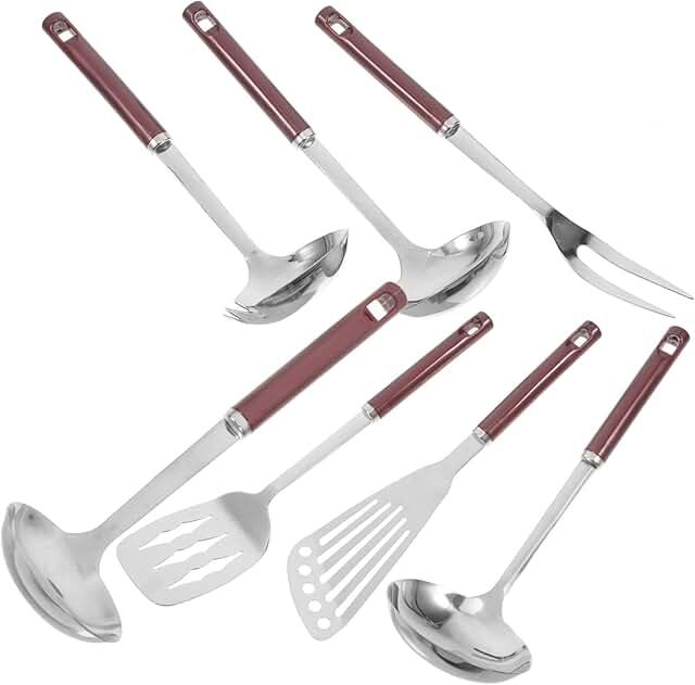 7-in-1 Stainless Steel Cooking Utensils Set with Comfortable Handles