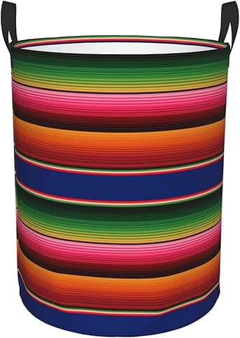 Colorful Circular Laundry Basket with Handles