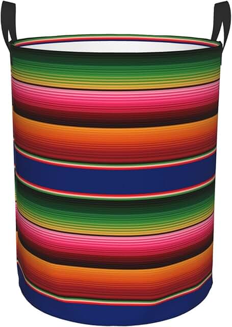 Colorful Circular Laundry Basket with Handles