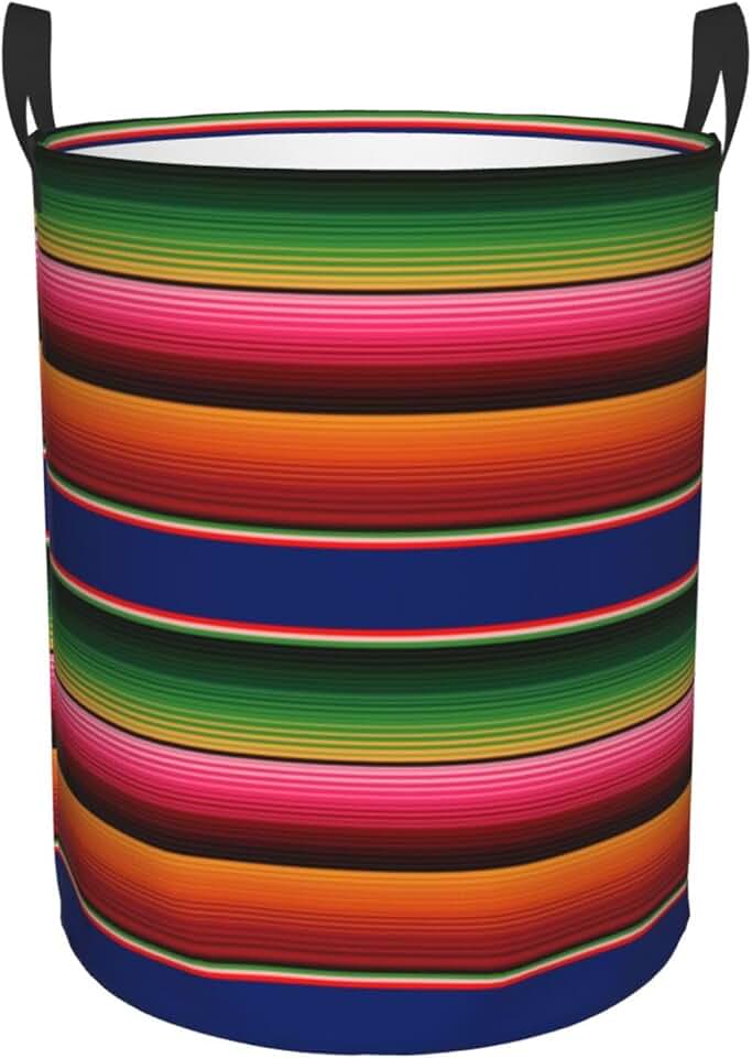 Colorful Circular Laundry Basket with Handles