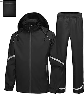 Men's Waterproof Lightweight Hooded Rain Suit