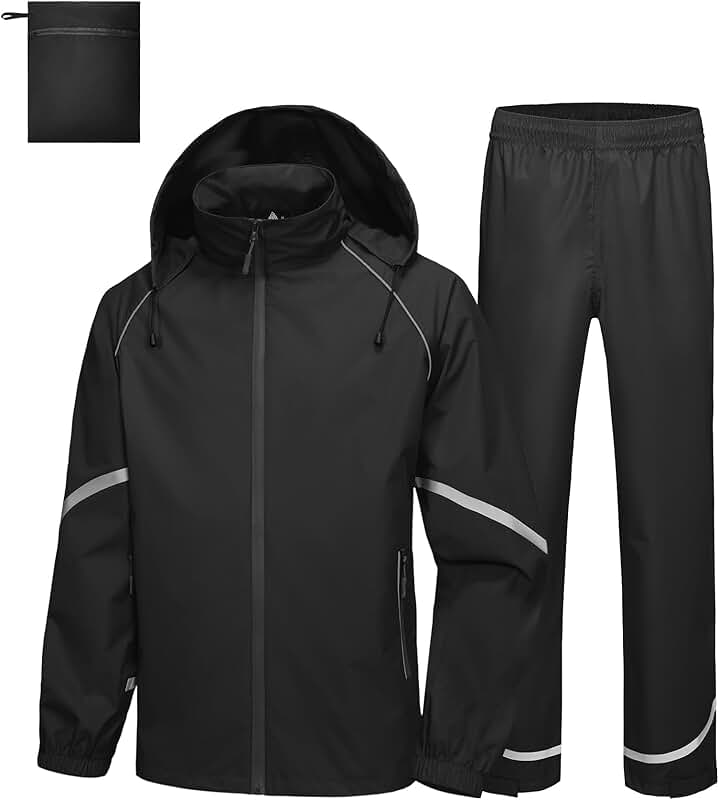 Men's Waterproof Lightweight Hooded Rain Suit