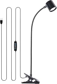 Adjustable USB Clip-On Desk Lamp with 3 Colors and 10 Brightness