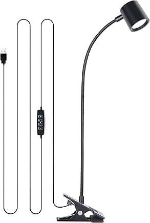 Adjustable USB Clip-On Desk Lamp with 3 Colors and 10 Brightness