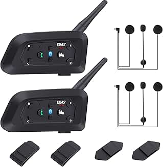 V6 Pro Motorcycle Helmet Bluetooth Headset for 6 Riders