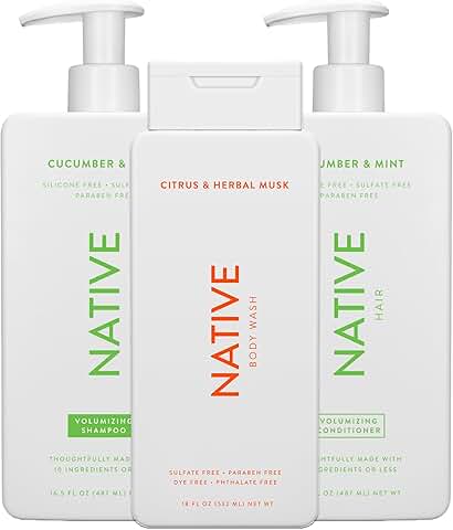 Citrus & Herbal Musk Body Wash and Cucumber Mint Shampoo & Conditioner Pack
