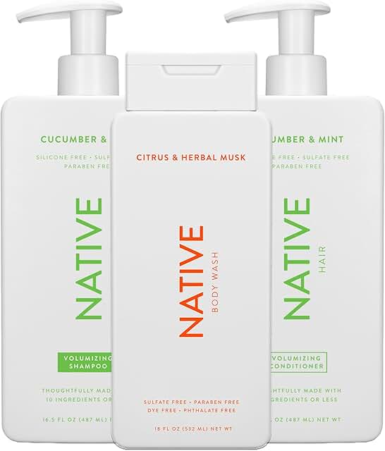 Citrus & Herbal Musk Body Wash and Cucumber Mint Shampoo & Conditioner Pack