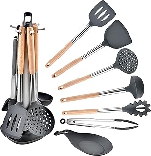 8-Piece Silicone Kitchen Utensil Set with Holder