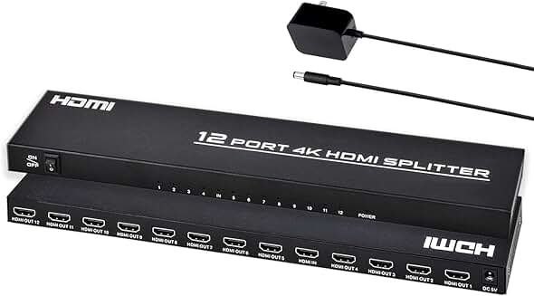 4K HDMI Splitter, 1 In 12 Out, Powered, Supports 4Kx2K