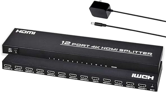 4K HDMI Splitter, 1 In 12 Out, Powered, Supports 4Kx2K