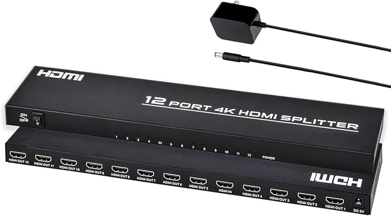 4K HDMI Splitter, 1 In 12 Out, Powered, Supports 4Kx2K