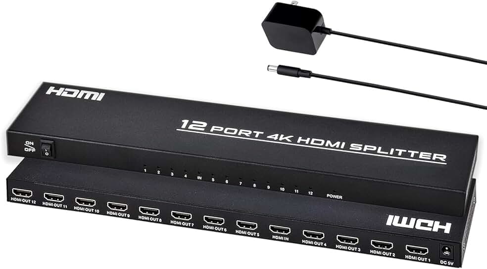 4K HDMI Splitter, 1 In 12 Out, Powered, Supports 4Kx2K