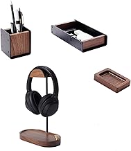 Black Walnut Headphone Stand and Desk Organizer