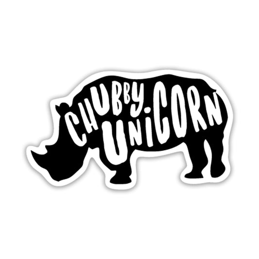 Chubby unicorn and rhino vinyl decal sticker