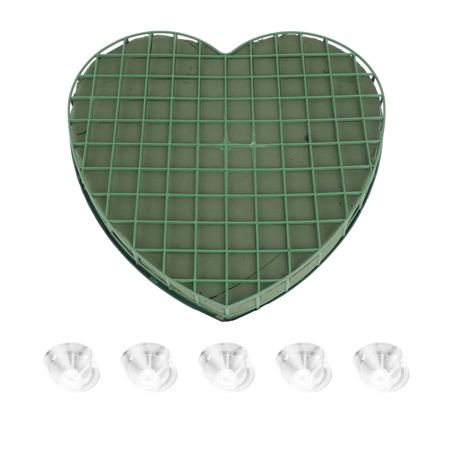 Heart-Shaped Floral Foam Blocks with Suction Cup Tray - 30cm